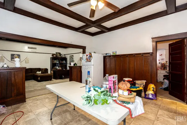 a view of a livingroom with furniture and a chandelier