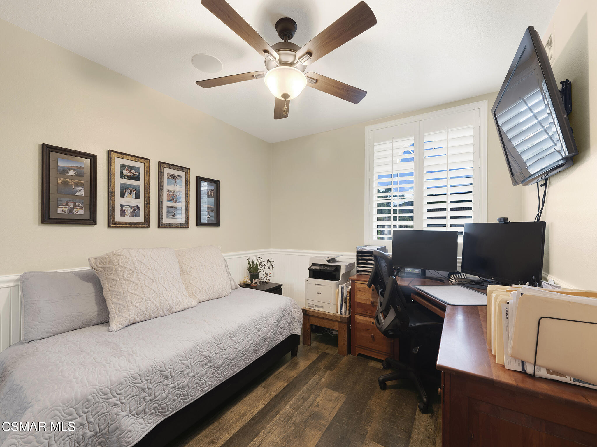 625 Sedgeworth Court Simi Valley, CA 93065 - Photo 30 of 44 a bedroom with a large bed and a desk