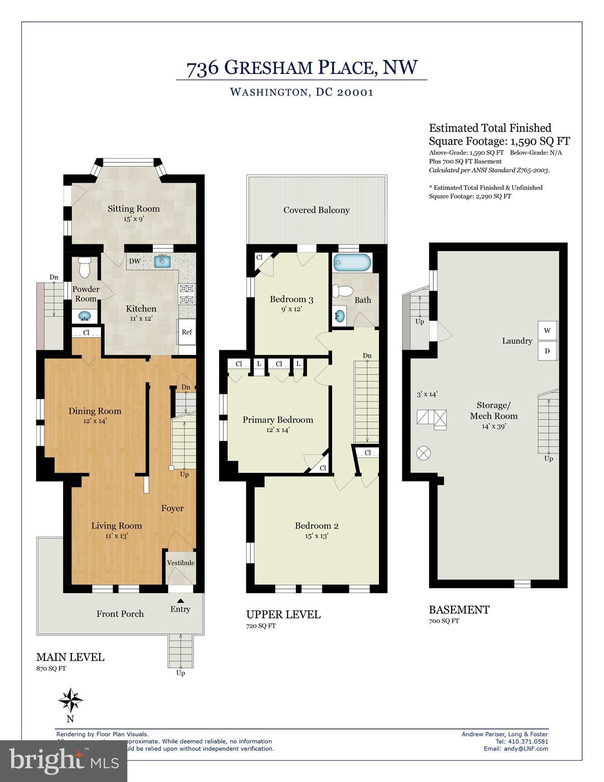 736 Gresham Place Northwest Washington, DC 20001 - Photo 23 of 23 Floor Plan