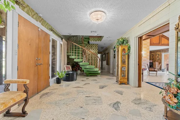 a view of a lake with houses