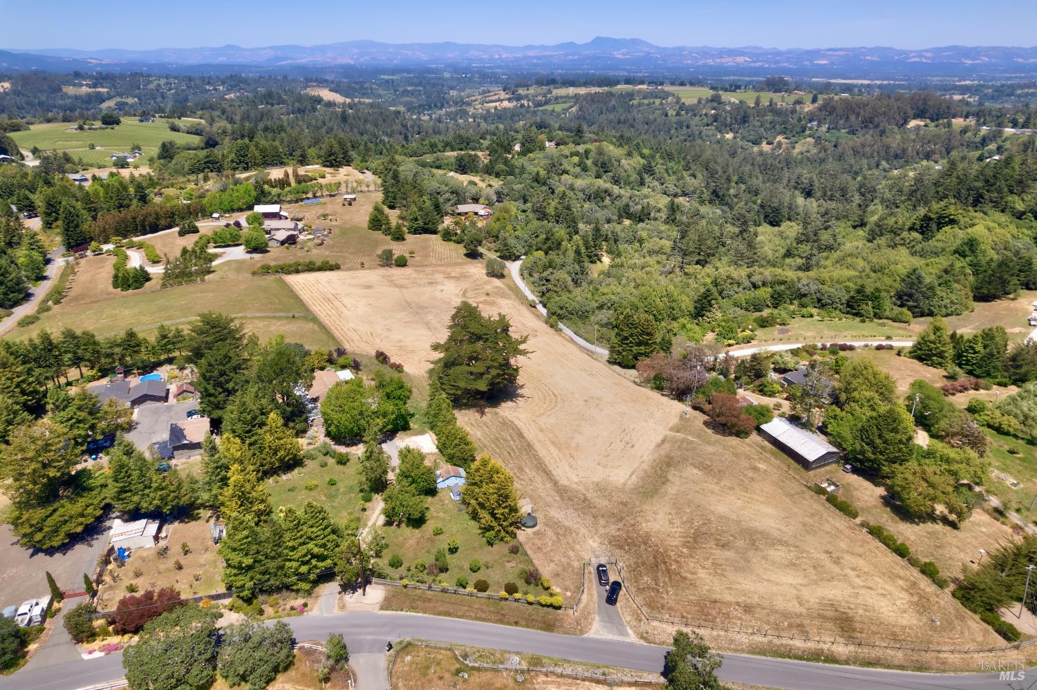 10700 Barnett Valley Road Sebastopol, CA 95472 - Photo 21 of 21 an aerial view of a house with a yard