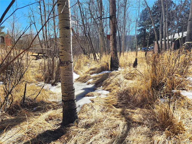 a view of snow on the side of a road
