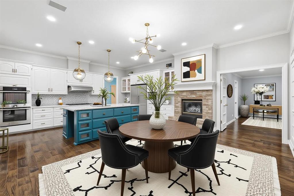 848 Birdsong Bedford, TX 76021 - Photo 15 of 40 a kitchen with a dining table chairs and kitchen view