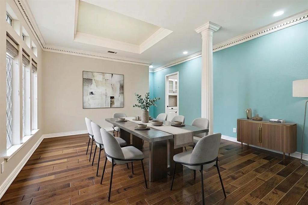 848 Birdsong Bedford, TX 76021 - Photo 18 of 40 a view of a dining room with furniture and wooden floor