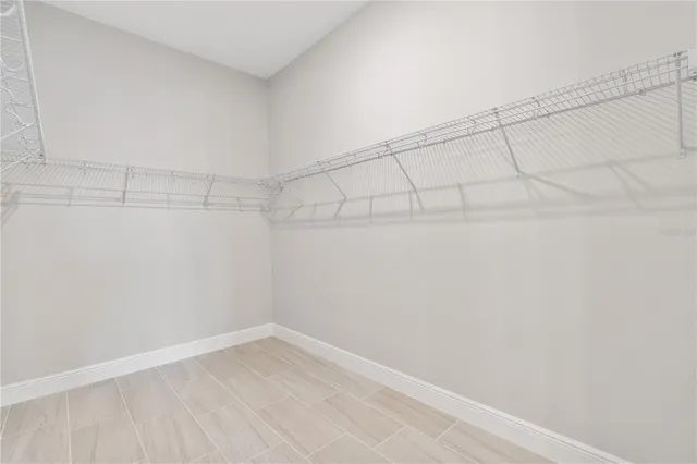 a view of a room with racks on the wall