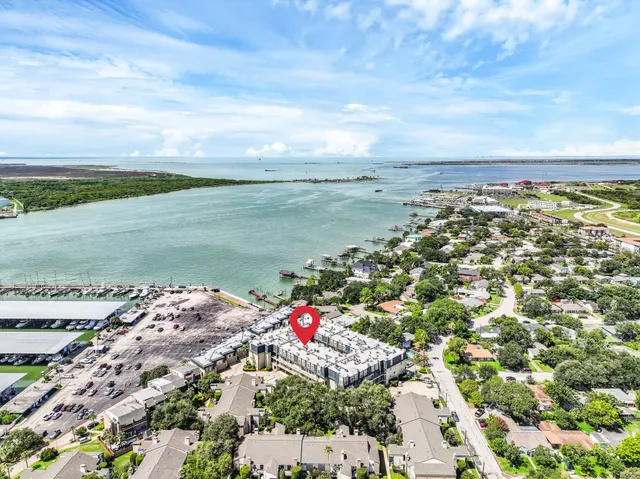 a view of a lake with a city view