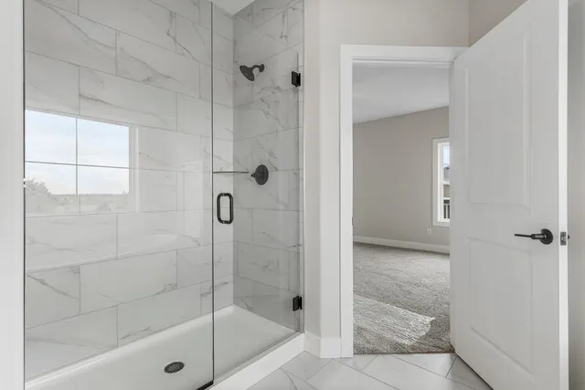 a bathroom with a shower