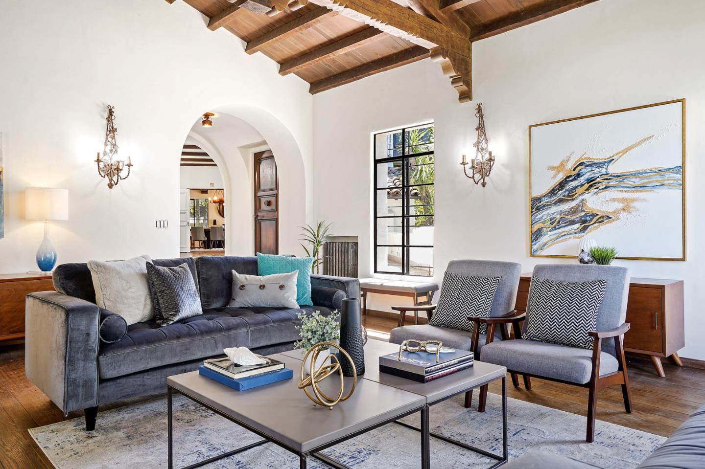 401 Parrott Drive San Mateo, CA 94402 - Photo 8 of 68 a living room with furniture and a potted plant