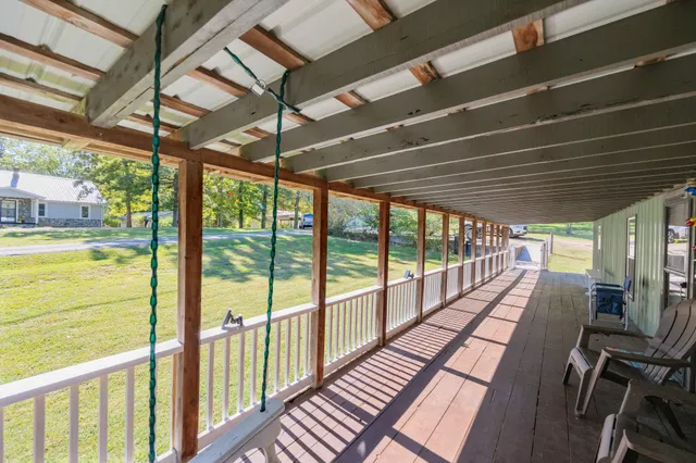 a view of a city from a balcony
