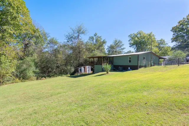 a swimming pool with an outdoor space