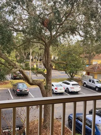 a view of a street from a window