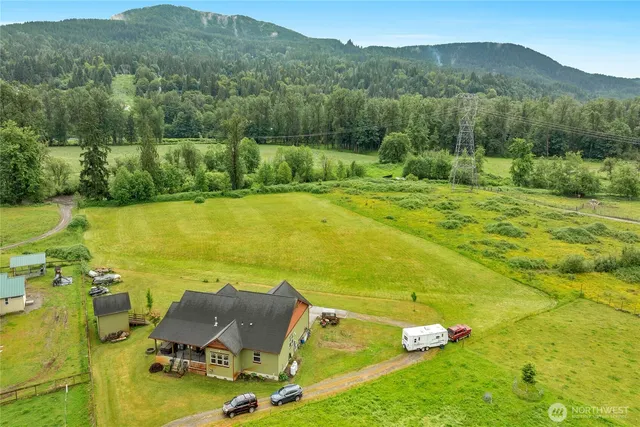 a view of a lake with a mountain