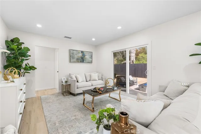 a living room with furniture
