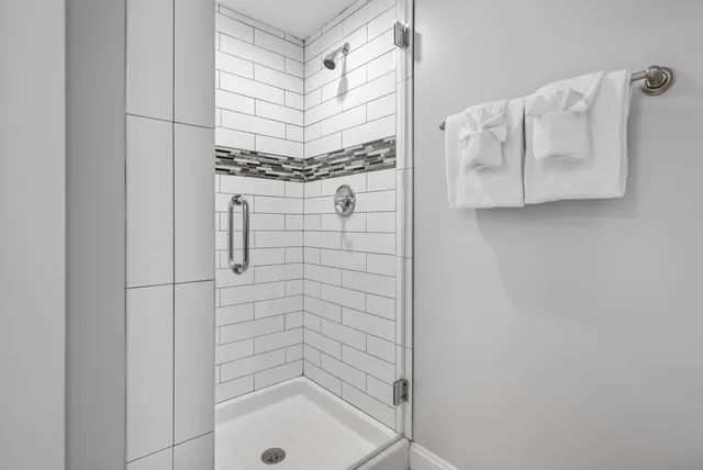a bathroom with a shower