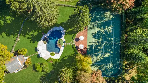 a view of a park with a slide
