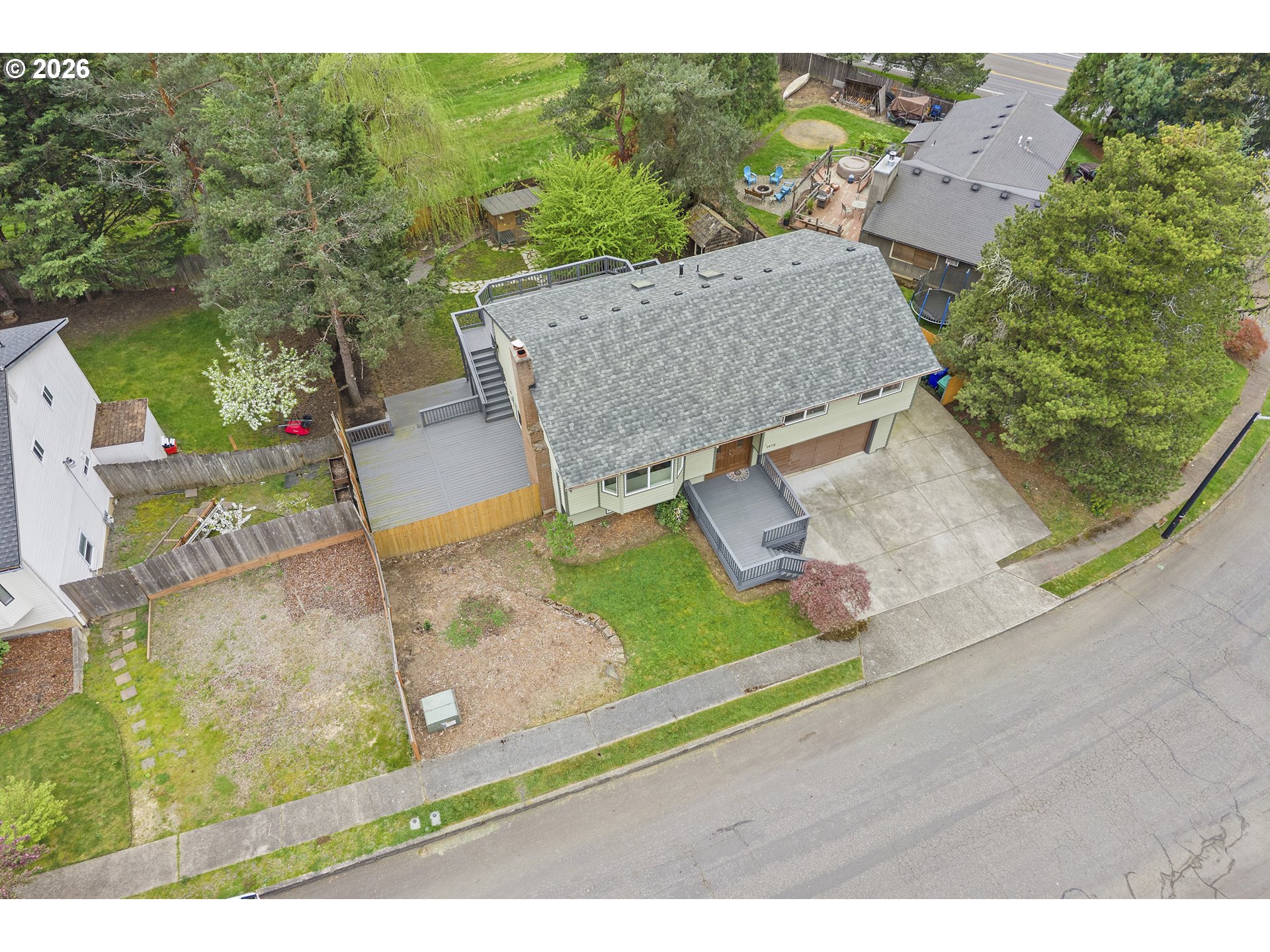 1472 Southwest 14th Street Gresham, OR 97080 - Photo 37 of 40 an aerial view of a house with a yard basket ball court and outdoor seating