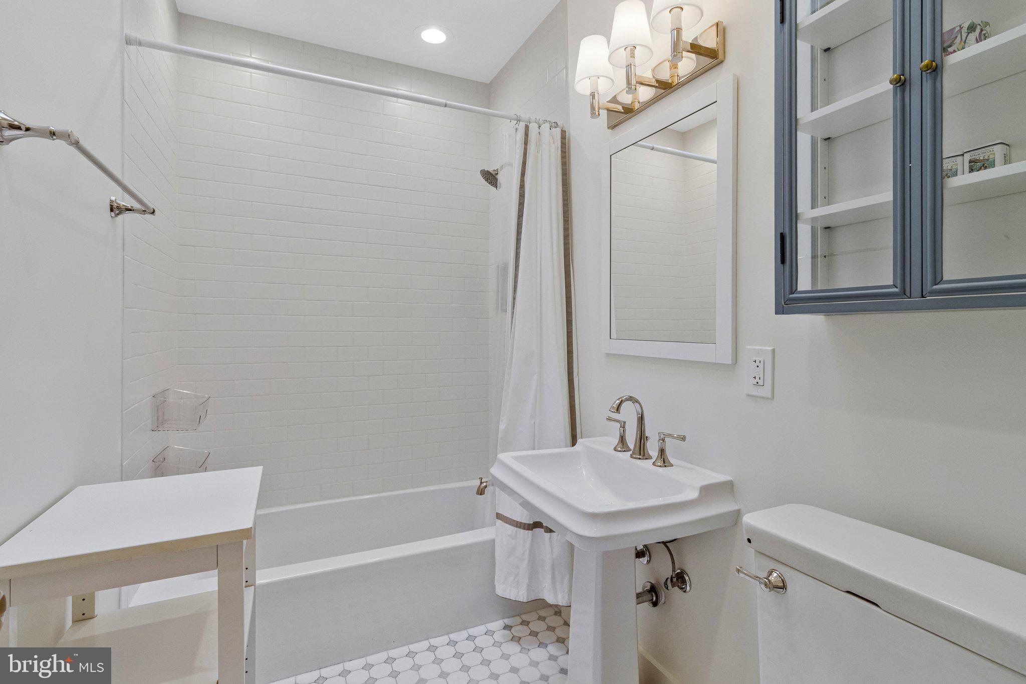 2916 18th Street Northwest Washington, DC 20009 - Photo 29 of 52 a bathroom with a sink a toilet and shower