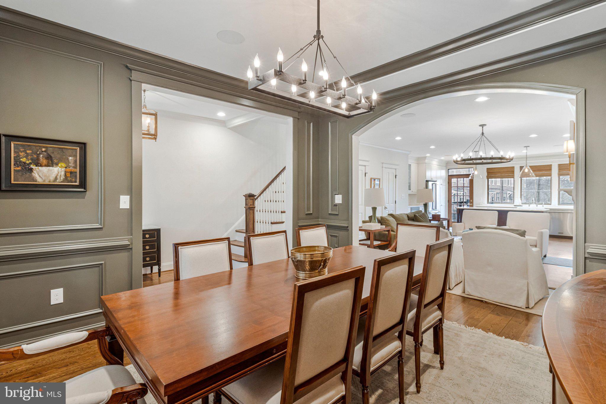 2916 18th Street Northwest Washington, DC 20009 - Photo 6 of 52 a view of a dining room with furniture and a chandelier