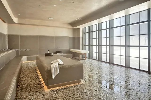 a living room with furniture