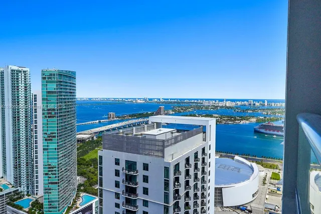 a view of a balcony with an outdoor space