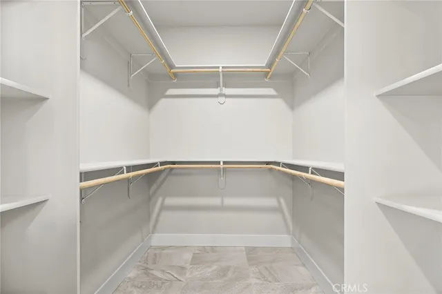 a view of a room with racks on the wall