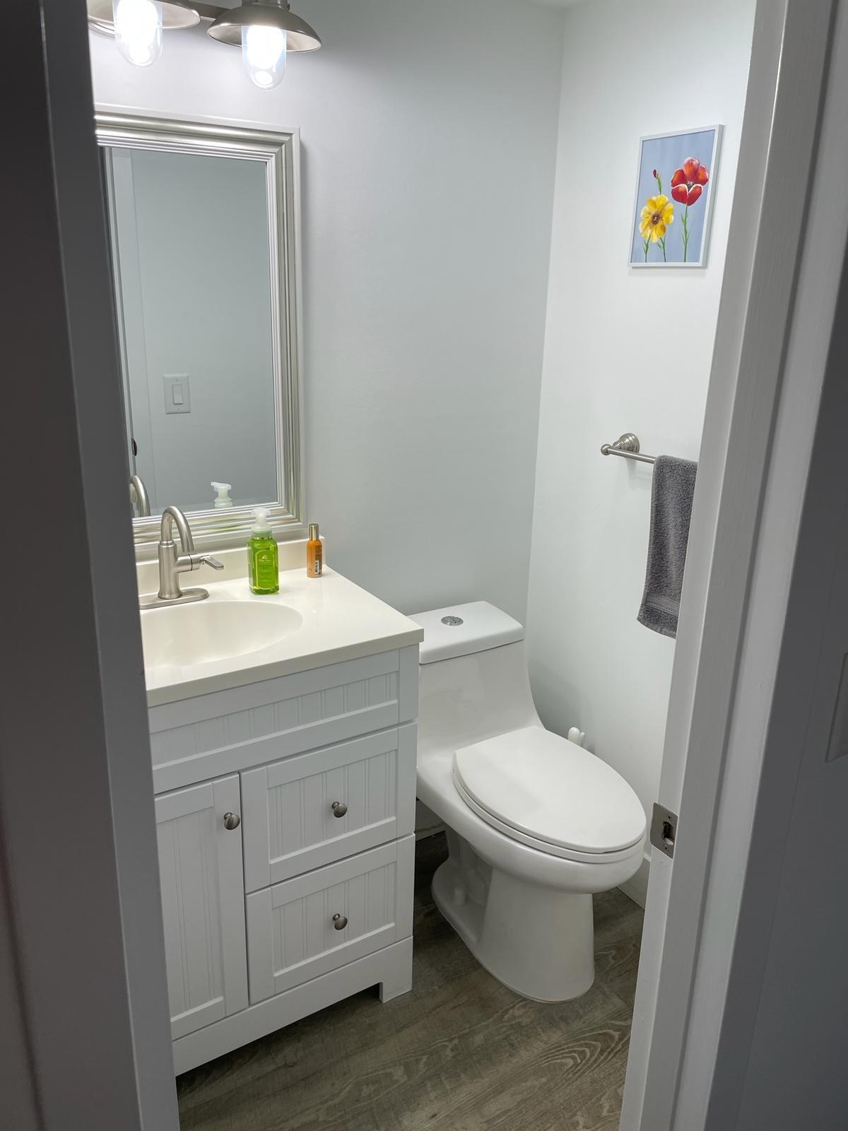2052 Cornwall C, Unit 2052 Boca Raton, FL 33434 - Photo 13 of 34 a bathroom with a sink a toilet and vanity
