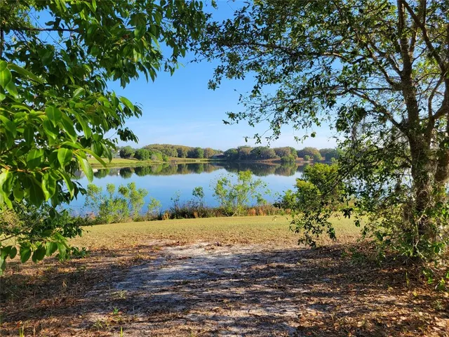 a view of a yard with wooden fence