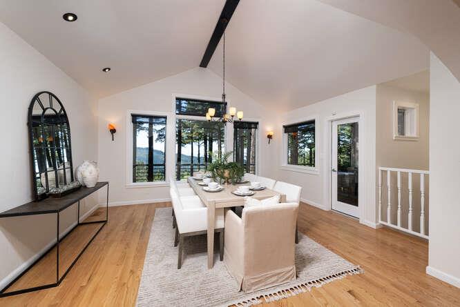 108 Ware Road Woodside, CA 94062 - Photo 19 of 56 a dining room with furniture window and wooden floor