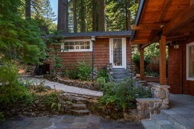 108 Ware Road Woodside, CA 94062 - Photo 37 of 56 front view of a house with a yard