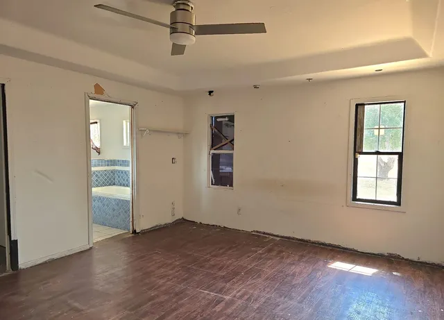 an empty room with a window