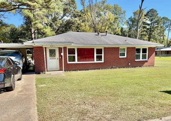 a front view of a house with yard