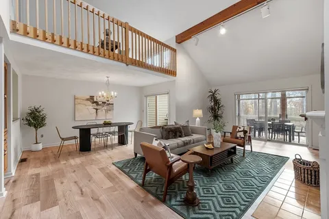 a living room with furniture