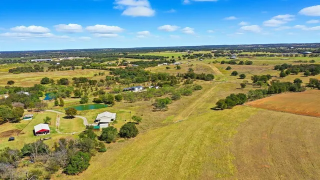 a view of a lake with a yard