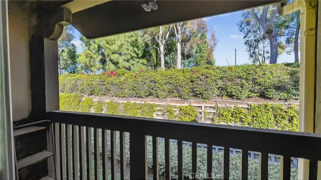 a view of a garden from a window