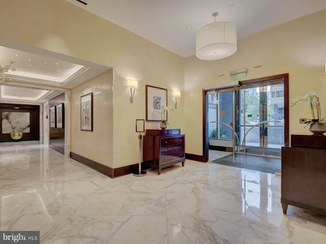 a view of a lake with a city