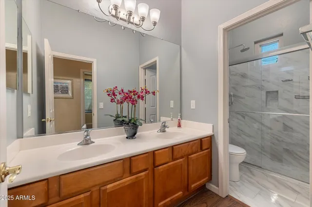 a view of a pathway with a white door