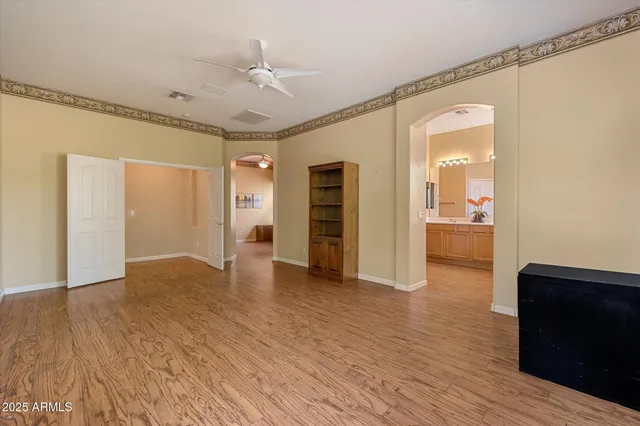a view of a porch with a backyard