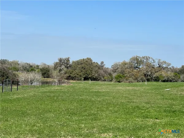 a view of grassy field with trees