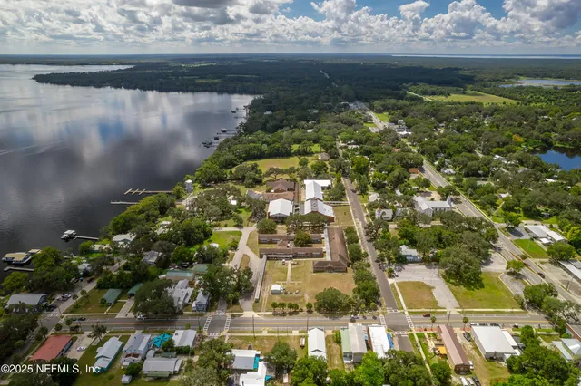 a view of a city with an ocean