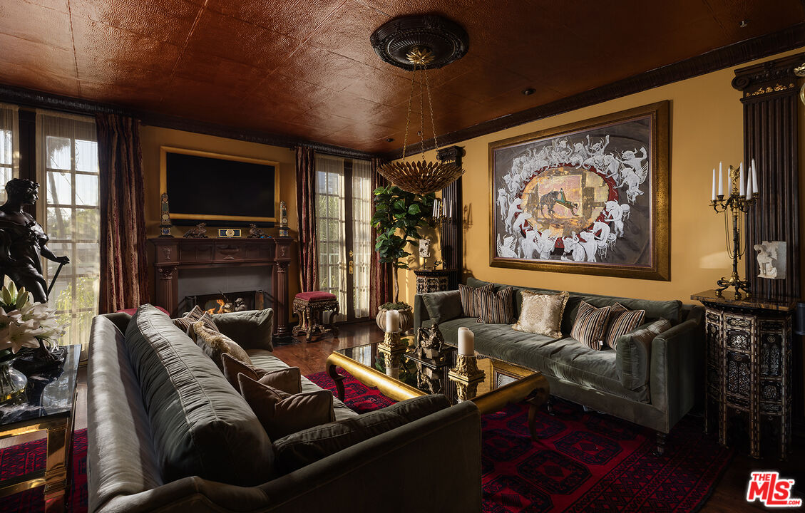 a living room with furniture