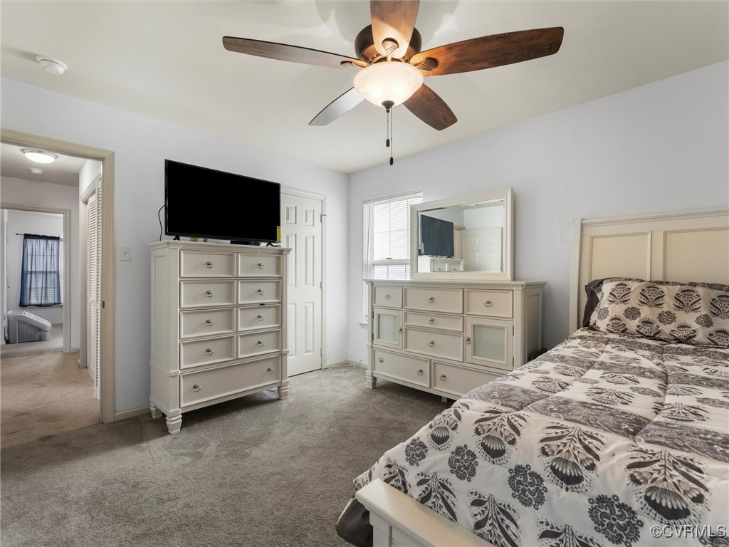 3043 Amherst Ridge Way Colonial Heights, VA 23834 - Photo 12 of 27 Bedroom featuring dark carpet and ceiling fan