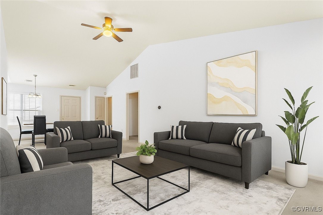 *Virtually Staged* Living area featuring light car