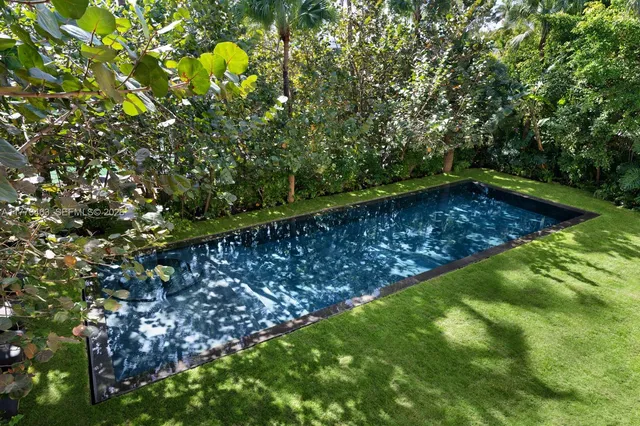 an aerial view of city and lake