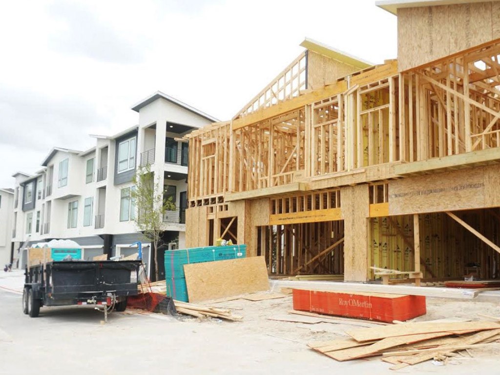 a view of a building with a bench