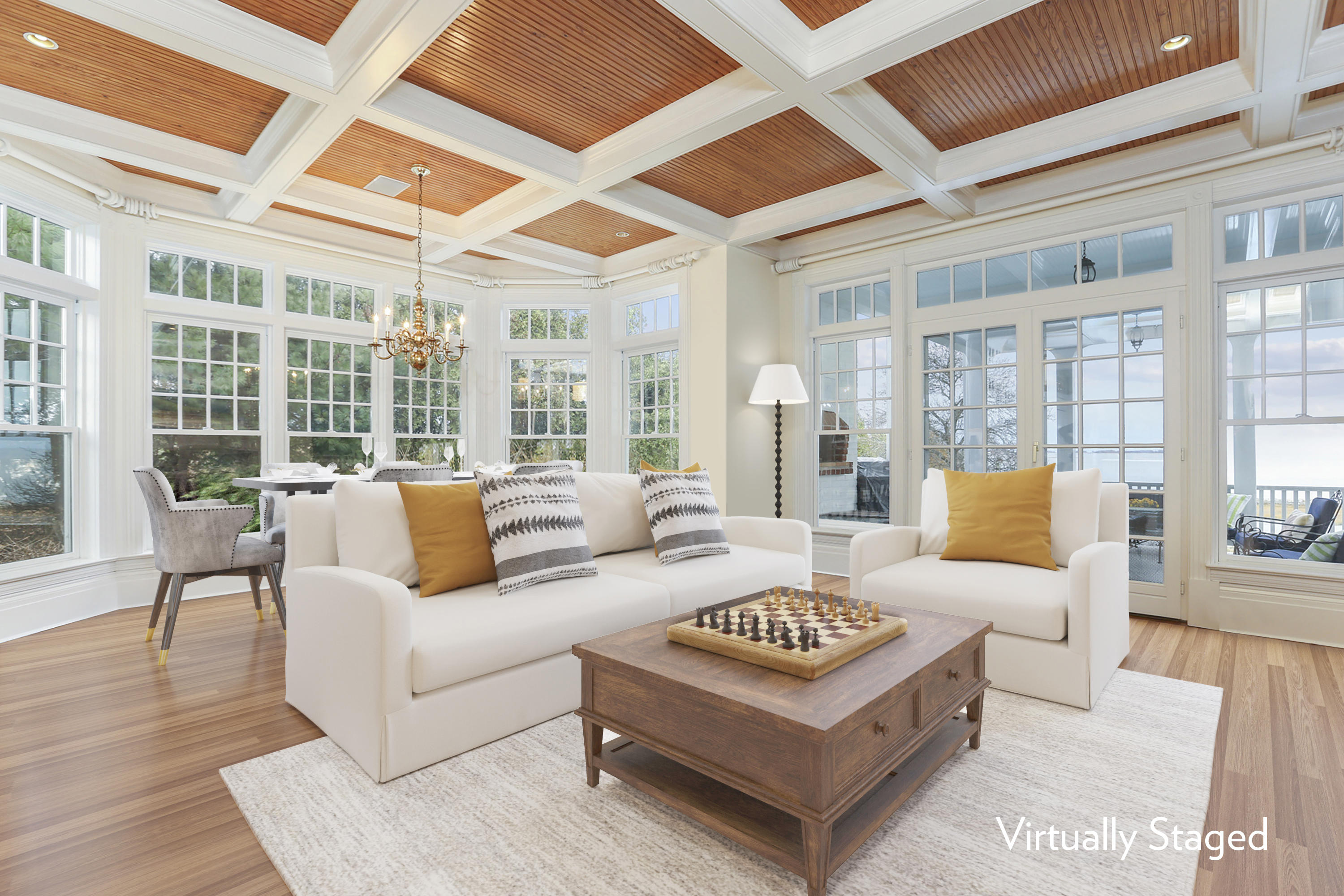 155 Long Neck Point Road Darien, CT 06820 - Photo 21 of 52 a living room with furniture and a large window