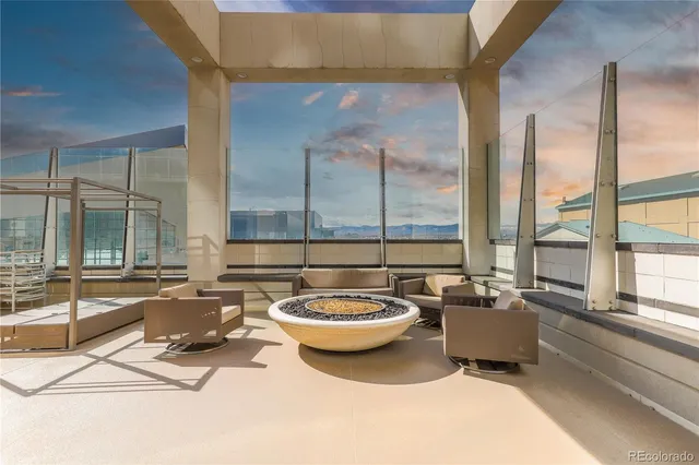 a city view with tall buildings