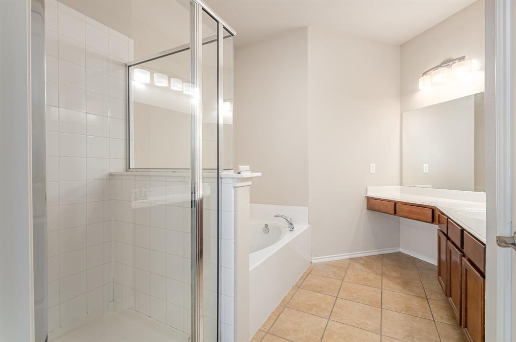 9732 Hedge Bell Drive McKinney, TX 75072 - Photo 18 of 24 a bathroom with a bathtub and a sink