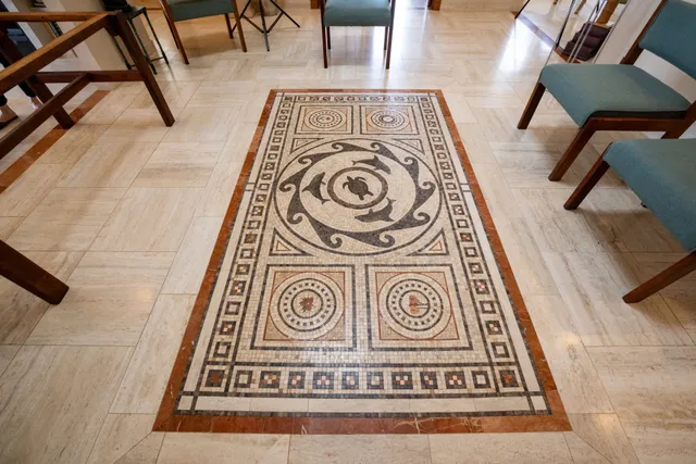 a workspace with furniture