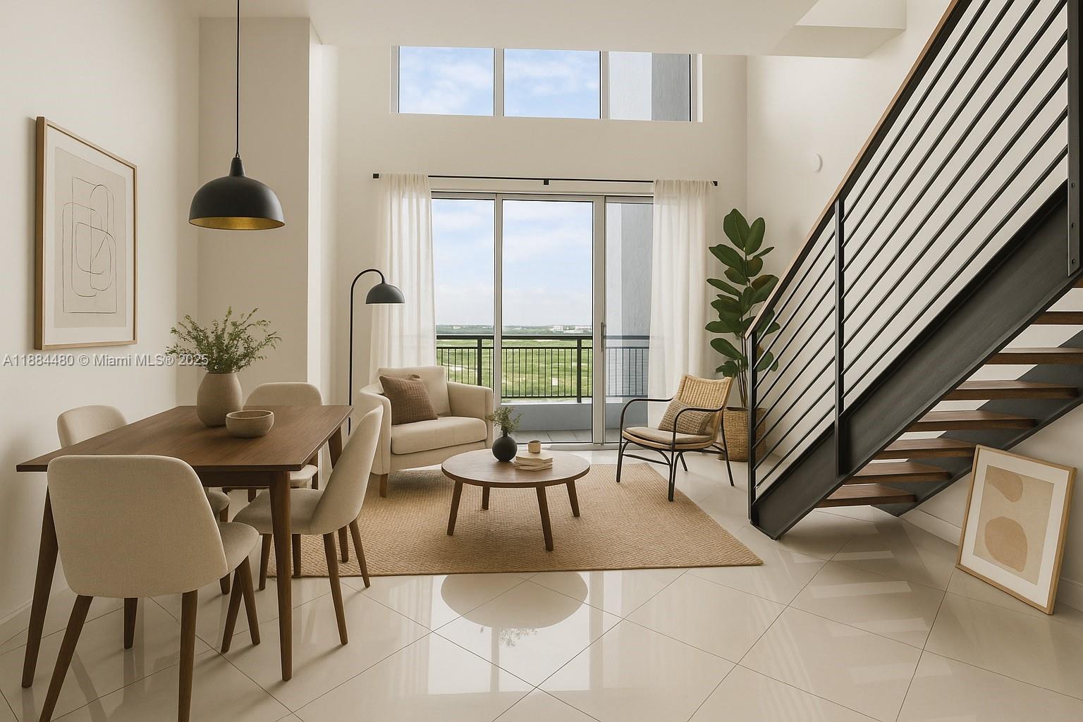 60 Southwest 13th Street, Unit 3213 Miami, FL 33130 - Photo 2 of 23 a living room with furniture and a large window