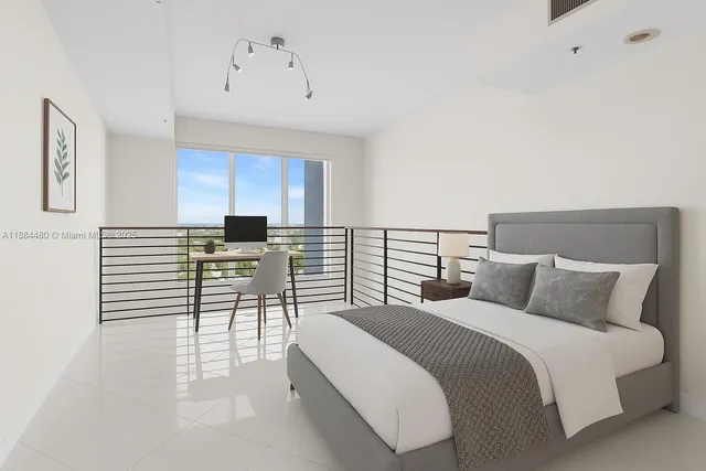 a view of a city from a balcony